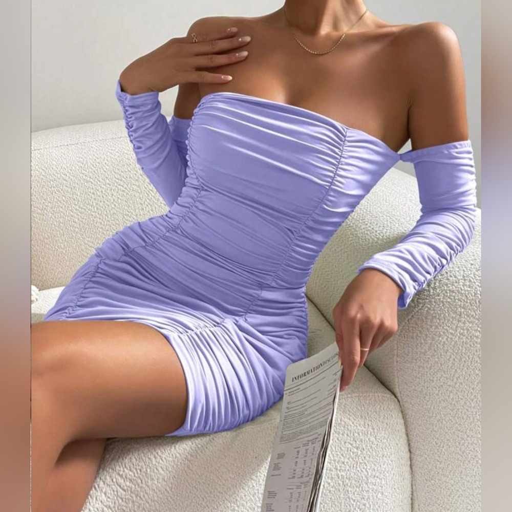 🪻Off-Shoulder Purple Dress